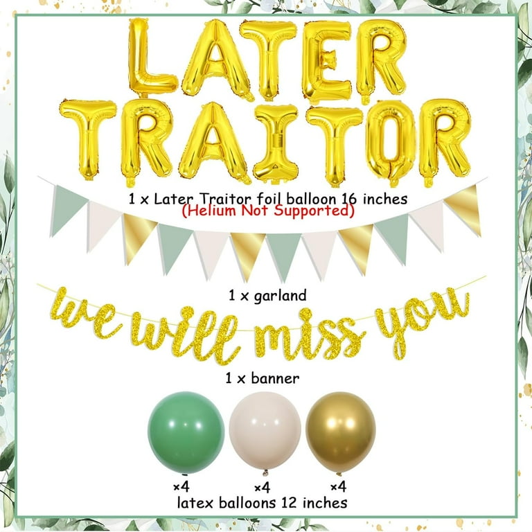 Décoration De Fête D'adieu De Collègue De Bureau We Will Miss You Bannière De Retraite De Fête Plus Tard Later Traitor Fête, Changement D'emploi, Départ, Félicitations, Bonne Chance Garland