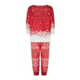thumbnail image 3 of Christmas Family Pajamas Matching Set Santa Claus Print Long Sleeve Tops and Pants Loungewear Soft Sleepwear, 3 of 9