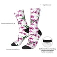thumbnail image 4 of Pofeuu Orchids Flowers Print Crew Socks, Adult Running Hiking Socks for Youth and Adult, 4 of 6
