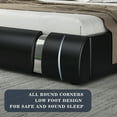 thumbnail image 4 of Allewie Queen Size Deluxe Upholstered Modern Platfrom Bed with Iron Pieces Decor and Adjustable Headboard and Solid Wooden Slats Support,Black, 4 of 7