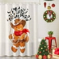 thumbnail image 5 of Shower Curtain 72"W x 96"L Merry Christmas Western Winter Gingerbread Man Fabric Shower Curtains Set with Hooks Water Repellent Bathroom Curtains Machine Washable Bathroom Accessories, 5 of 9