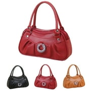 Lubelski Fashion Women Solid Color Handbag Faux Leather Tote Shoulder Bag Storage Pouch