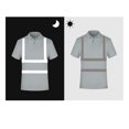 thumbnail image 4 of Ecqkame Mens Reflection Of Light Shirts Summer Casual Turndown Collar Button Tops Golf High Visibility Shirts Gray XXXXL, 4 of 5