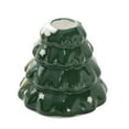 thumbnail image 2 of Christmas Tree Candlestick Holder Ceramic Tealight Holder 3.5 Inch Festive Evergreen Candle Stand for Holiday Table Centerpiece Mantel Decor Red Green, 2 of 6