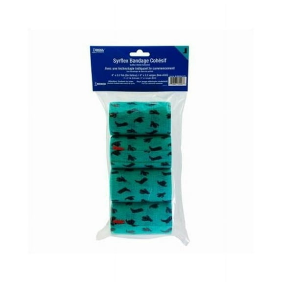 Neogen 127828 4 in. x 5 yards SyrFlex Cohesive Bandage, Teal
