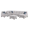 thumbnail image 2 of Pemberly Row 9-Piece Fabric Upholstered Sectional w/ Chaise & Console-Light Gray, 2 of 10