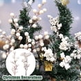 thumbnail image 5 of Ramas de bayas de Navidad, plantas falsas, flores artificiales, bayas de acebo blancas, estambres, adornos de corona para árbol de Navidad, fiesta, decoración del hogar, 5 of 5