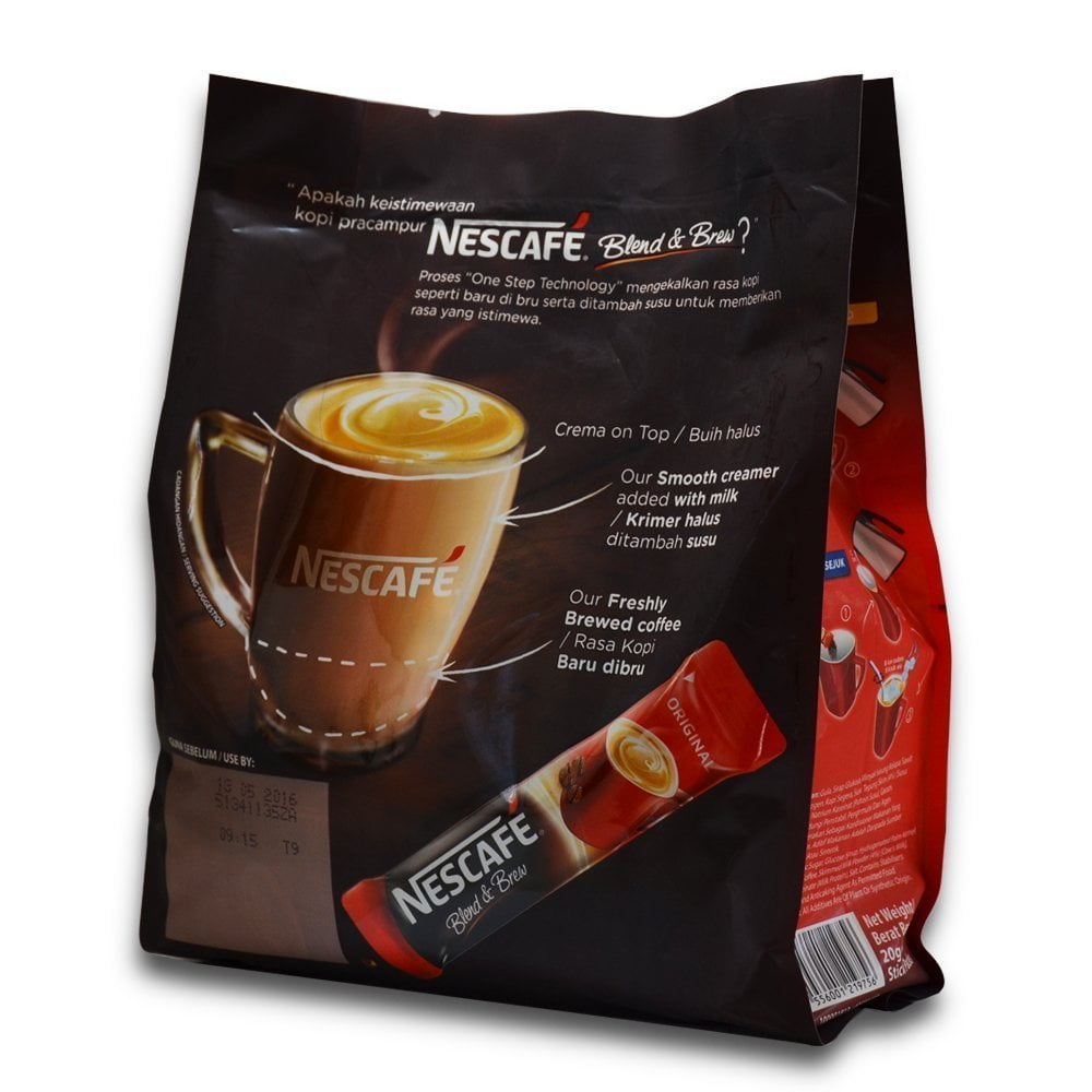 NESCAFÉ 3 In 1 Original Soluble Ground Coffee 30 Sachets Bag Free Shipping  World