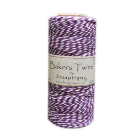 UPC: 0091037029409 | Hemptique Bakers Twine Spool  Purple/White