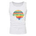 thumbnail image 4 of Mens Knit Polo Coconut Print Sleeveless Business Casual Clothes for Men,White,XL, 4 of 4