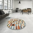 thumbnail image 4 of Ahgly Company Machine Washable Indoor Rectangle Contemporary Dark Almond Brown Area Rugs, 6' x 9', 4 of 7