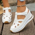 thumbnail image 2 of Platform Sneakers for Women Closed Toe Strappy Sandals Comfortable Arch Support Footbed Nonslip Walking Shoes Brown Size 9.5, 2 of 6
