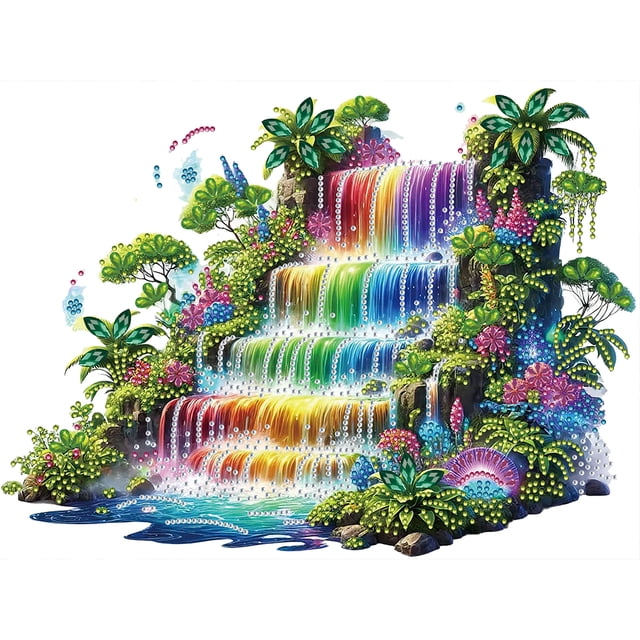 5D DIY Con Forma Especial Parcial Cataratas Del Iris 40x30cm