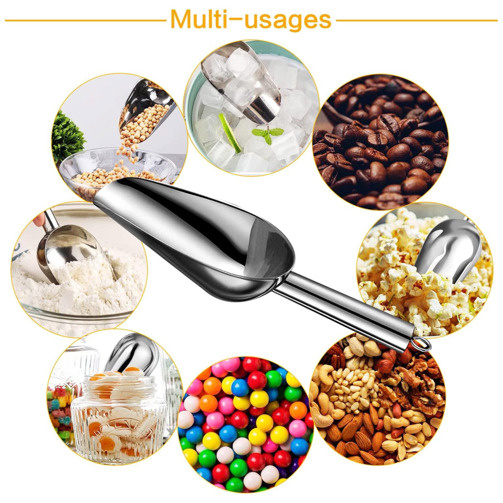 Thickened Stainless Steel Ice Shovel With Strong Hook For Ice Crusher Ice Machine Ice Shovel Ice 1pc 2PCS