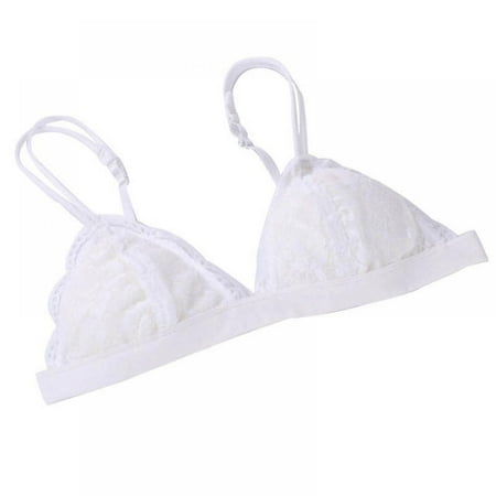 

Women s Super Thin Lace Bra Without Steel Ring Comfortable Breathable Underwear White