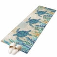 thumbnail image 2 of 2'x6' Rug Runners for Hallways Kitchen, Teal Sea Turtle Coastal Non Slip Entryway Beside Floor Carpet Runner, Vintage Summer Beach Seaweed Washable Laundry Room Bedroom Throw Rugs Mat for Family Pet, 2 of 8