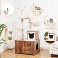 thumbnail image 5 of Cat Tower With Litter Box Enclosure,62 " Tall Cat Tree for Indoor Cats,Cat Tree Litter Box Combo for Kitten,Modern Cat Furniture Litter Box Cabinet (27.5" x 21"),, 5 of 8