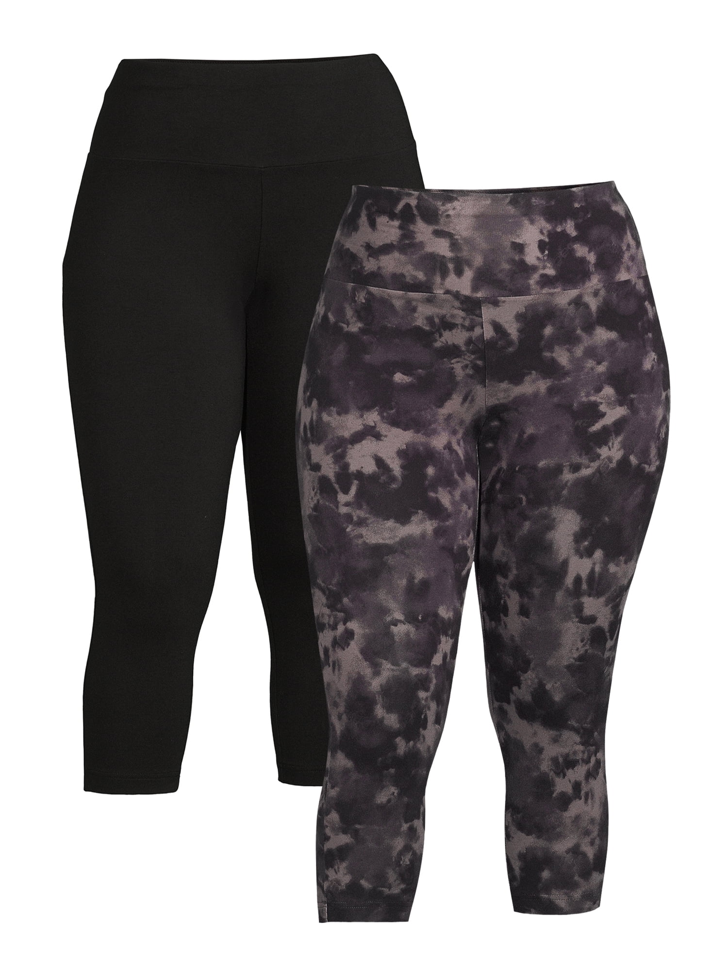 Terra & Sky Women's Plus Size Capri Leggings, 2Pack