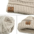 thumbnail image 3 of Kids Baby Winter Hat Warm Cozy Infant Toddler Beanie for Boys Girls Chunky Baby Beanies 3 Pack Black & White & Light Grey 6-36 Months, 3 of 5
