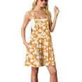thumbnail image 5 of JWD Women's Rompers summer sleeveless short Jumpsuits Button adjustment with pocket Yellow Peony XL, 5 of 8