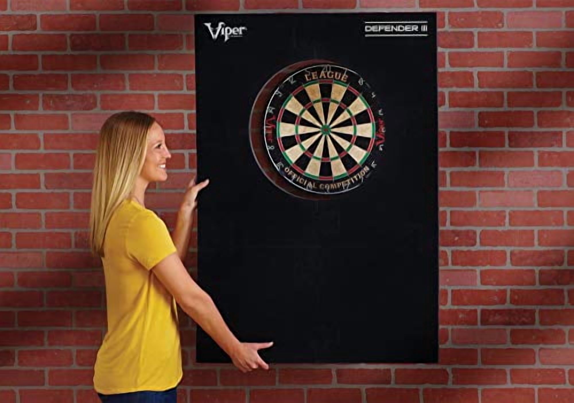 Viper Defender III Backboard Sisal Bristle Steel Tip Dartboard Bundle Elite Set Razorback Dartboard Defender III Backboard Edge Throw Line 21pc Jar of Darts