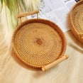 thumbnail image 2 of Canghai Rattan Bread Basket Round Biscuit Tray Woven Tea Tray With Handle for Dinner Party Coffee Breakfast, 2 of 8