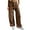 Coffee, variant on Sexy Dance Women Cargo Pants Wide Leg Military Trousers High Waist Combat Pant Baggy Bottoms Solid Color Green M