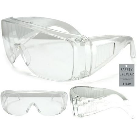 New Extra Large Fit Over Most Rx Glasses Sunglasses Super Safety, Clear Lens
