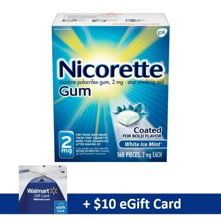 Nicorette 2mg Ice 160ct Gum with FREE $10 E Gift Card