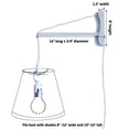 thumbnail image 2 of MAST Plug-In Wall Mount Pendant, 1 Light White Cord/Arm, Textured Oatmeal Shade 12x14x10, 2 of 7