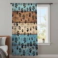 thumbnail image 4 of Light Blue Brown Sheer Curtains 54 Inches Long, Rustic Farmhouse Dog Paw Vintage Light Filering Curtains, Breathable Simi Curtain Privacy Drapes for Kitchen Bathroom Small Window Treatment, 4 of 9