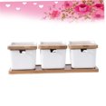 thumbnail image 4 of OUNONA Condiment Jar Set Ceramic Spice Jars With Lids For Tea Shop 3-Piece Set, 4 of 7