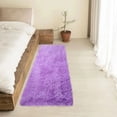 thumbnail image 4 of PLAYDEVMO Faux Sheepskin Area Rug 24x59 Inch Soft Shaggy Carpet for Bedroom Living Room - Plush Floor Mat Non-Slip Backing Tan Color Home Decor, Purple Pink, 4 of 6
