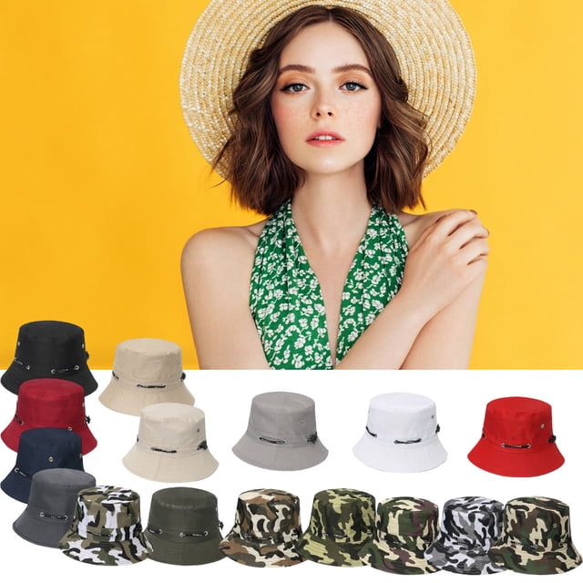 VONKY Comfortable And Breathable Fisherman Hat For Sun Protection Sunscreen Fisherman Cap Hat Summer disruptive pattern3 58cm 5Set