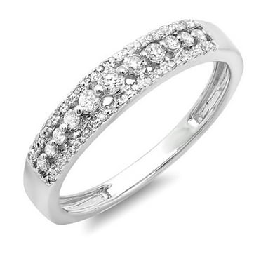 0.25 Carat (ctw) 18k White Gold Round Diamond Ladies Anniversary Wedding Band Ring 1/4 CT
