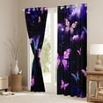 thumbnail image 3 of Homewish Watercolor Gradient Butterfly Black Out Curtains,3D Colorful Butterflies Curtains Pack of 2 (42x63 Each),Pink Black Bedroom Curtains For Girls Teens,Luxury Bedroom Decor, 3 of 6