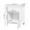 thumbnail image 3 of Kids Nightstand with Drawer & Open Shelf - Solid Color Toddler Bedside Table, Thickened MDF Storage Organizer for Bedroom, Playroom, Nursery, 3 of 6