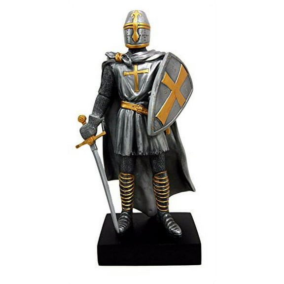 Atlantic Collectibles 9"H Caped Templar Crusader Medieval Knight Decorative Figurine