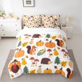 thumbnail image 2 of Manfei Rustic Animals Bedding Full Size, Harvest Turkey Bedding Sets Full Size, Autumn Fall Pumpkin Reversible Comforter Sets with Sheets, Breathable Room Decor, 7 Pieces, 2 of 6