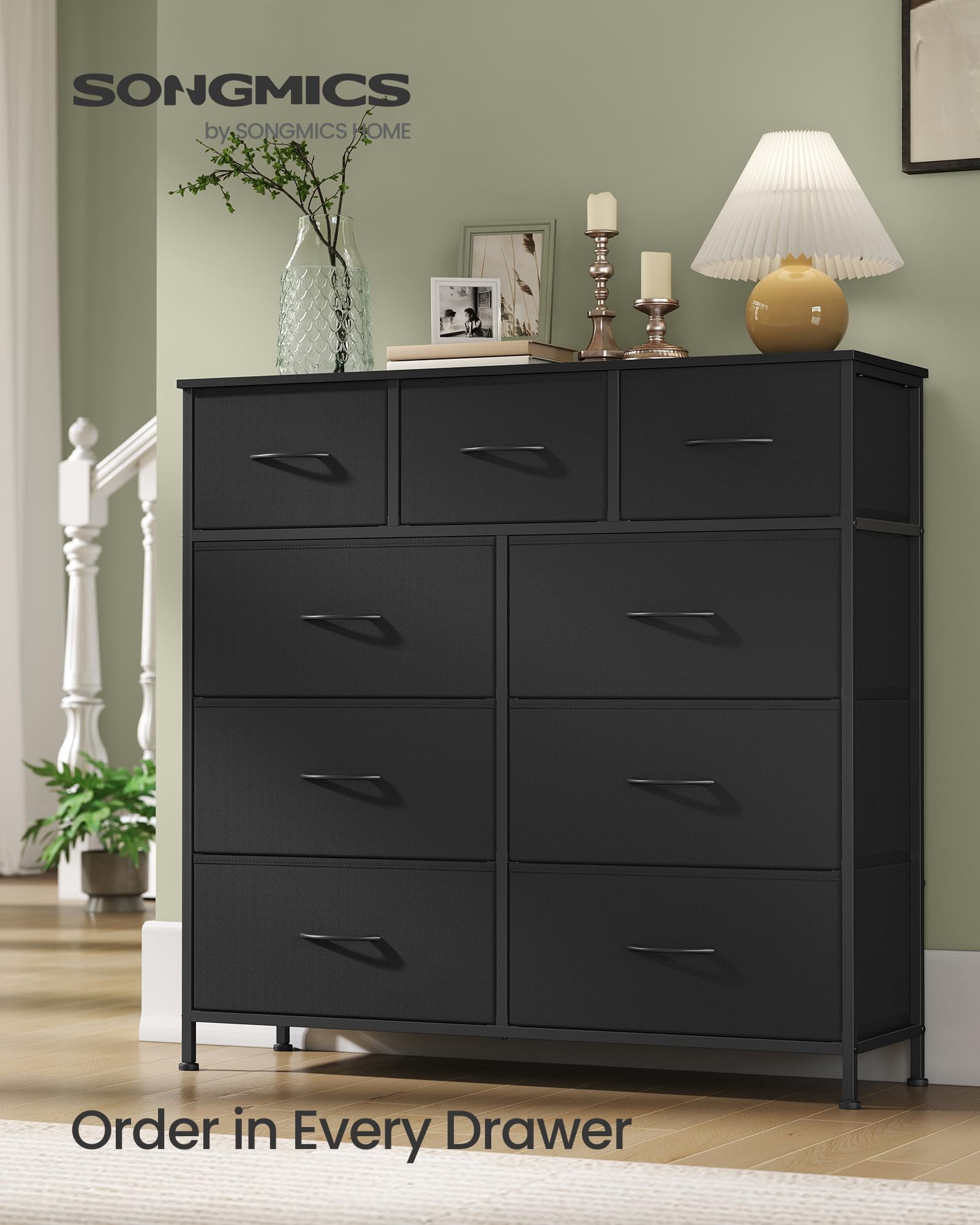 9 Drawers Bedroom Dresser, Chest of Drawers, Storage Organizer Unit, Closet, Entryway