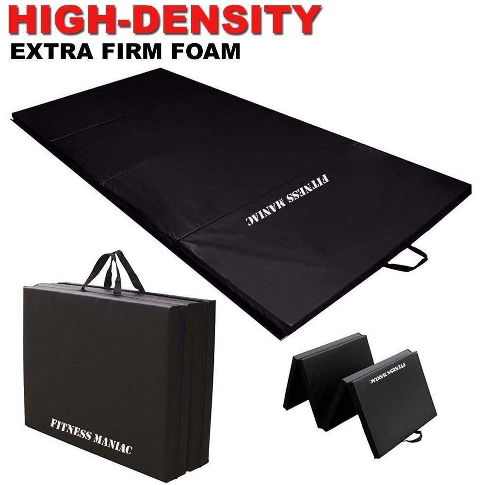 HIGH-DENSITY Folding Mat Thick Foam Fitness Exercise Gymnastics Panel Gym Black 