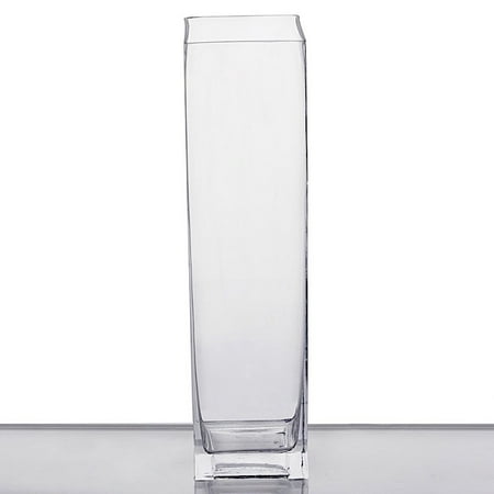 Crystal Square Vase BalsaCircle Clear 16