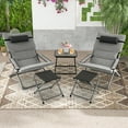 thumbnail image 1 of Gymax 5-Piece Patio Sling Chair Set Folding Lounge Chairs w/ Coffee Table Yard Poolside, 1 of 9