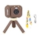 thumbnail image 1 of Cámara para niños con pantalla de 2,4 pulgadas y doble lente, cámara de mano para fotografía y vídeo, batería integrada de 600 mAh, color marrón, 1 of 14