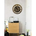 thumbnail image 2 of Steampunk Style Black and Gold Skeleton Wall Clock With All Moving Gears and Roman Numerals, 2 of 2