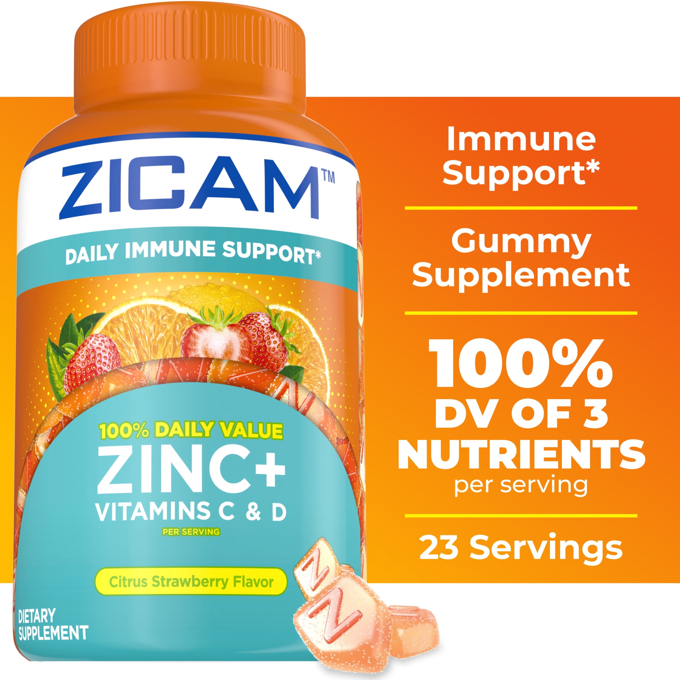 Zicam, Daily Immune Support Gummies, 70 Count, with Zinc Vitamin