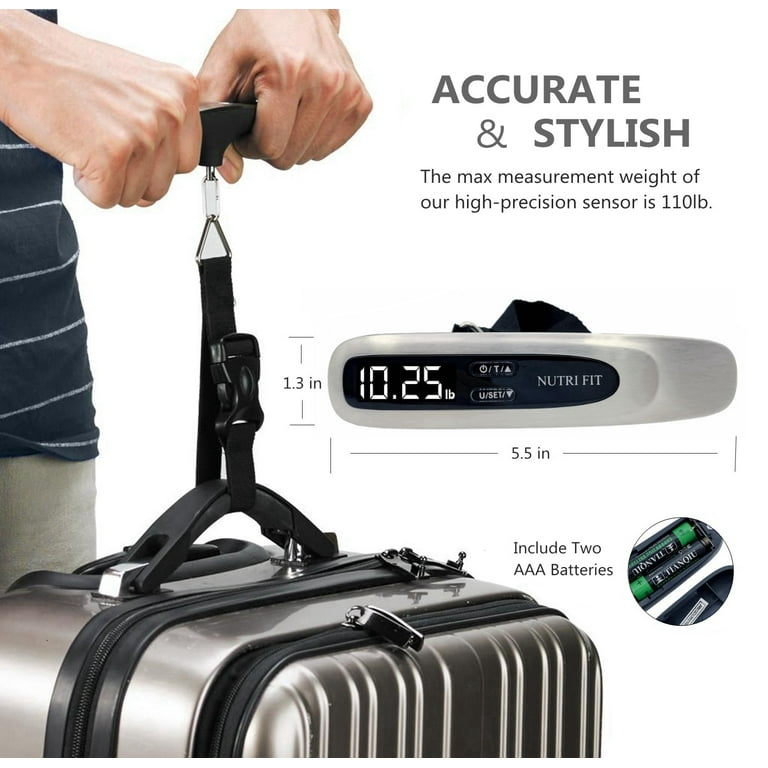 NUTRI FIT Digital Luggage Scale Handheld Travel Scale Suitcase Weight,  Target Setting