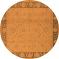 thumbnail image 1 of Ahgly Company Indoor Round Oriental Orange Traditional Area Rugs, 3' Round, 1 of 4