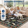 thumbnail image 4 of Garvee 5'x7' Floral Area Rug Animal Cat Carpet, Washable Boho Rugs Non Slip Low Pile Soft Indoor Floor Mat for Living Room Bedroom Dining Room, Black, 4 of 6
