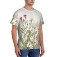 thumbnail image 2 of Vsdgher Herbs and Wildflowers Print Men's Dry Fit Mesh Athletic Shirts Moisture Wicking Tennis T-Shirt Tops, 2 of 9